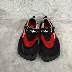Newtz Kids Water Shoes Size 12 Black Red Shark Beach Swim Shoes